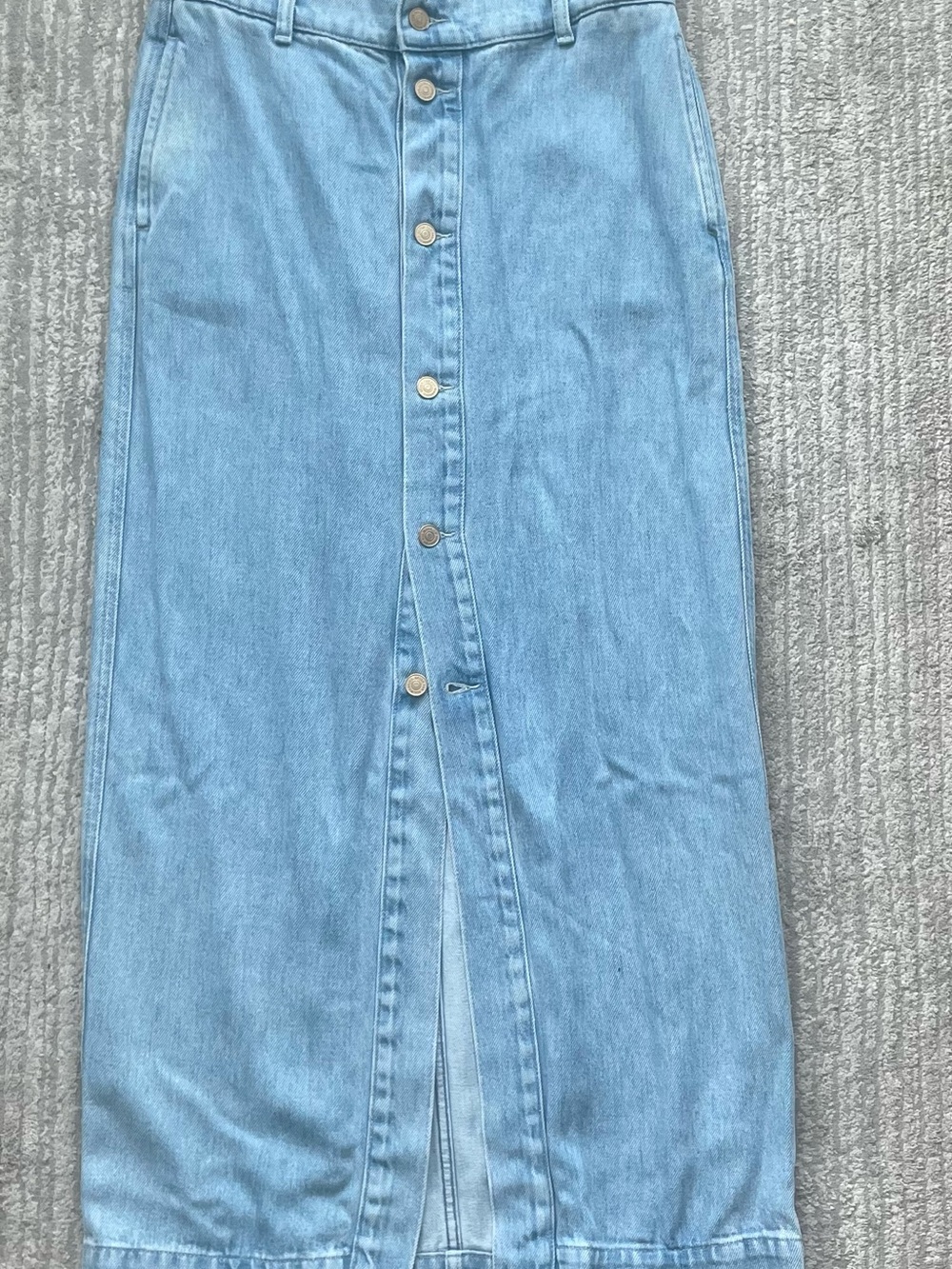 7 For All Mankind Light Wash buttoned midi skirt  - Light Blue